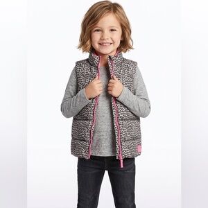 Gap Baby Cute Cheetah Print & Pink Puffer Vest